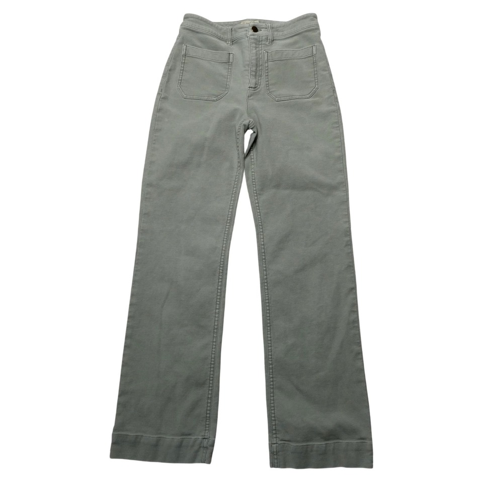 Faherty Pants Womens 26 Green Chino Straight Leg Stretch Twill Pockets